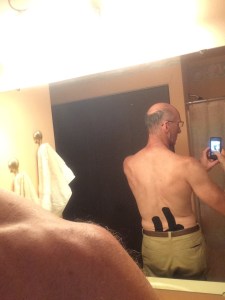 You can sorta see the tape application here. 